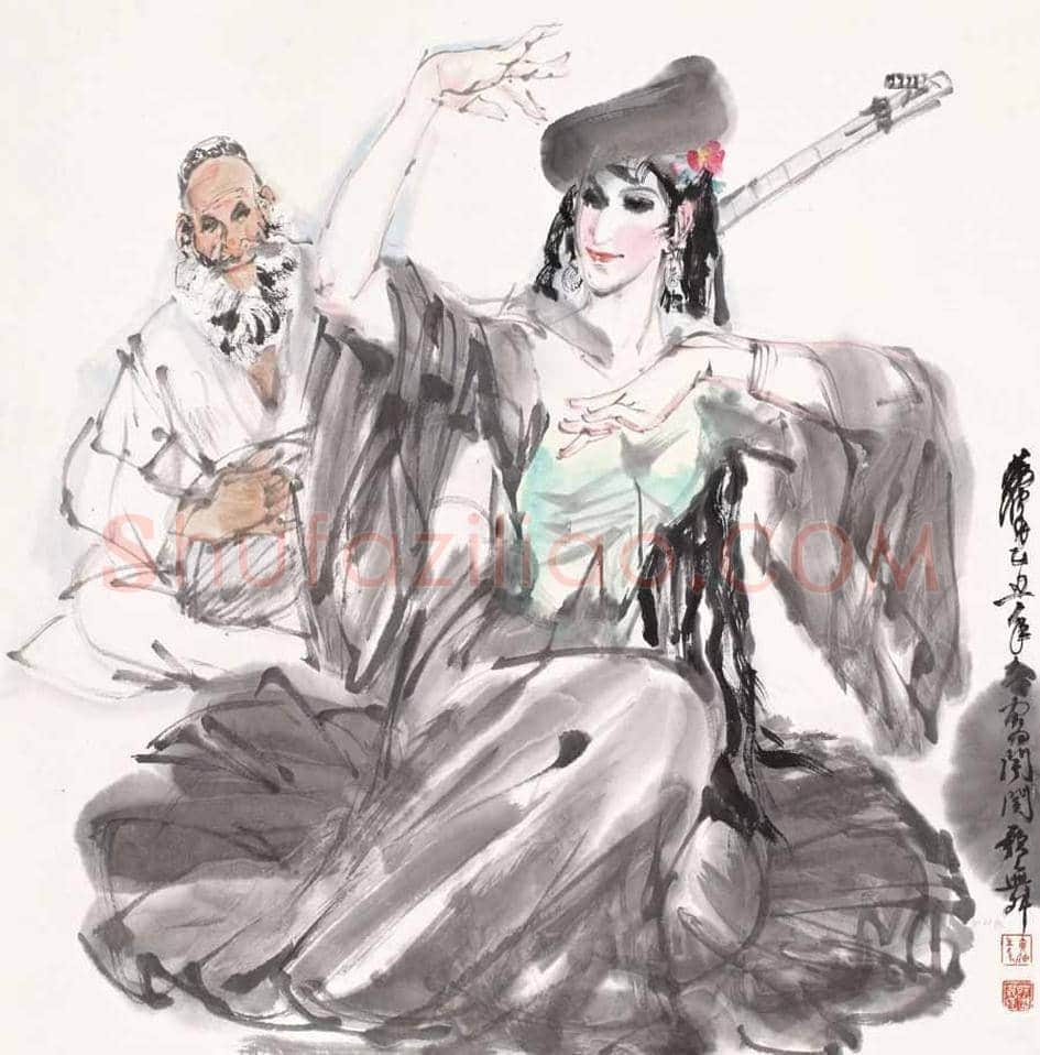 黄胄《塔吉克舞》,高峰期艺术水准作品 | 国画欣赏