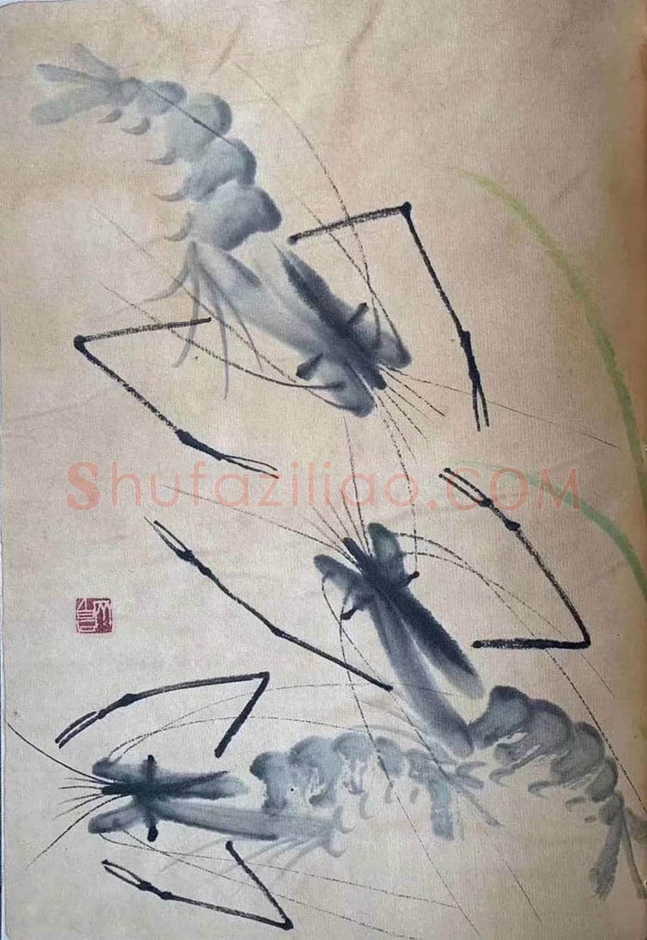 齐白石册页《虾戏图》,经典力作! | 国画欣赏