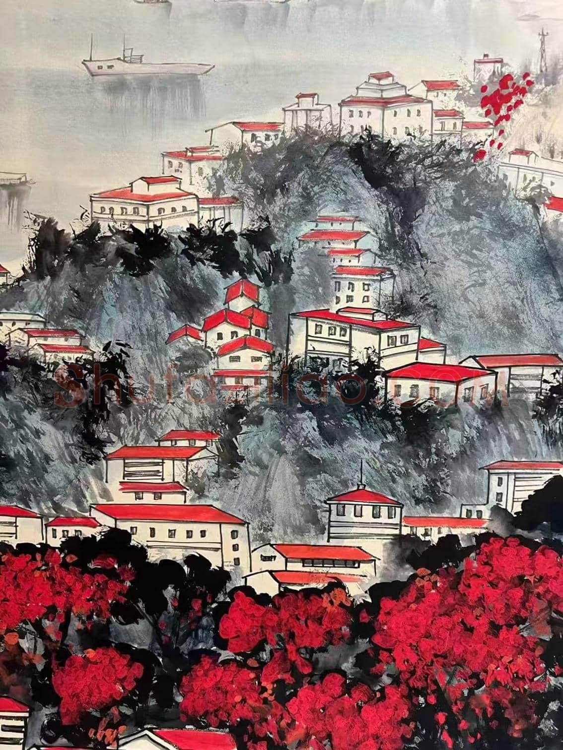 山河新貌 丹青史诗——宋文治《扬子江畔》 | 国画欣赏