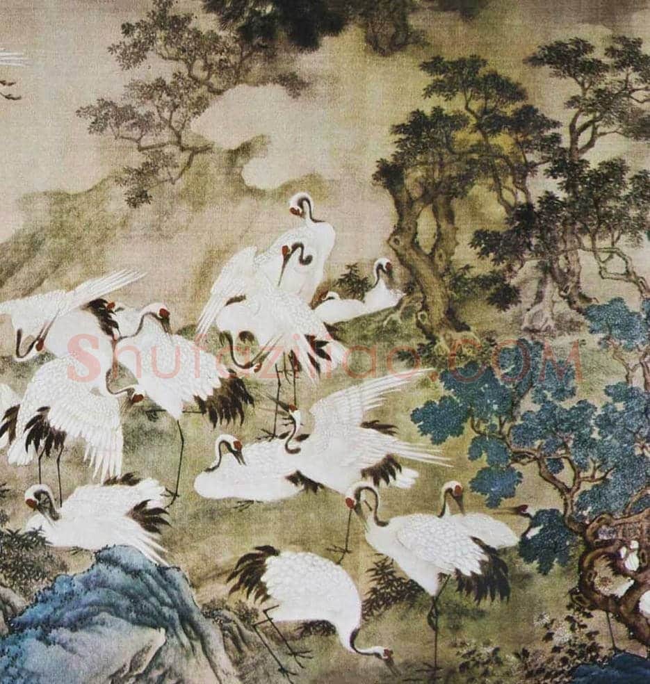 边景昭《百鹤图卷》高清大图欣赏 | 著名国画鉴赏
