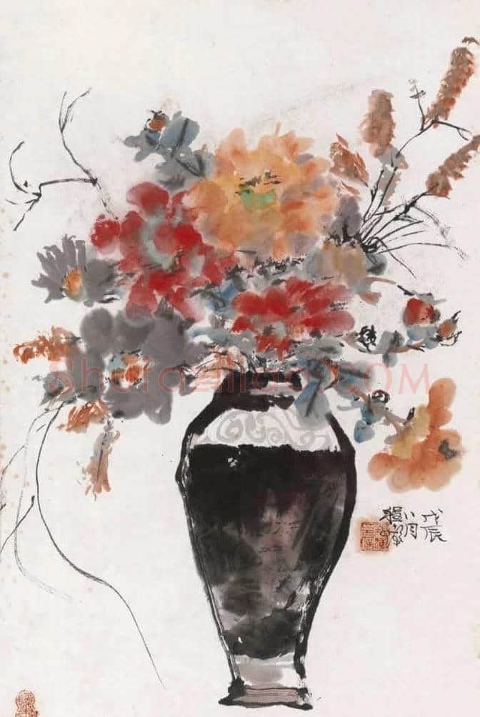 程十发瓶花图作品欣赏 | 书画资料