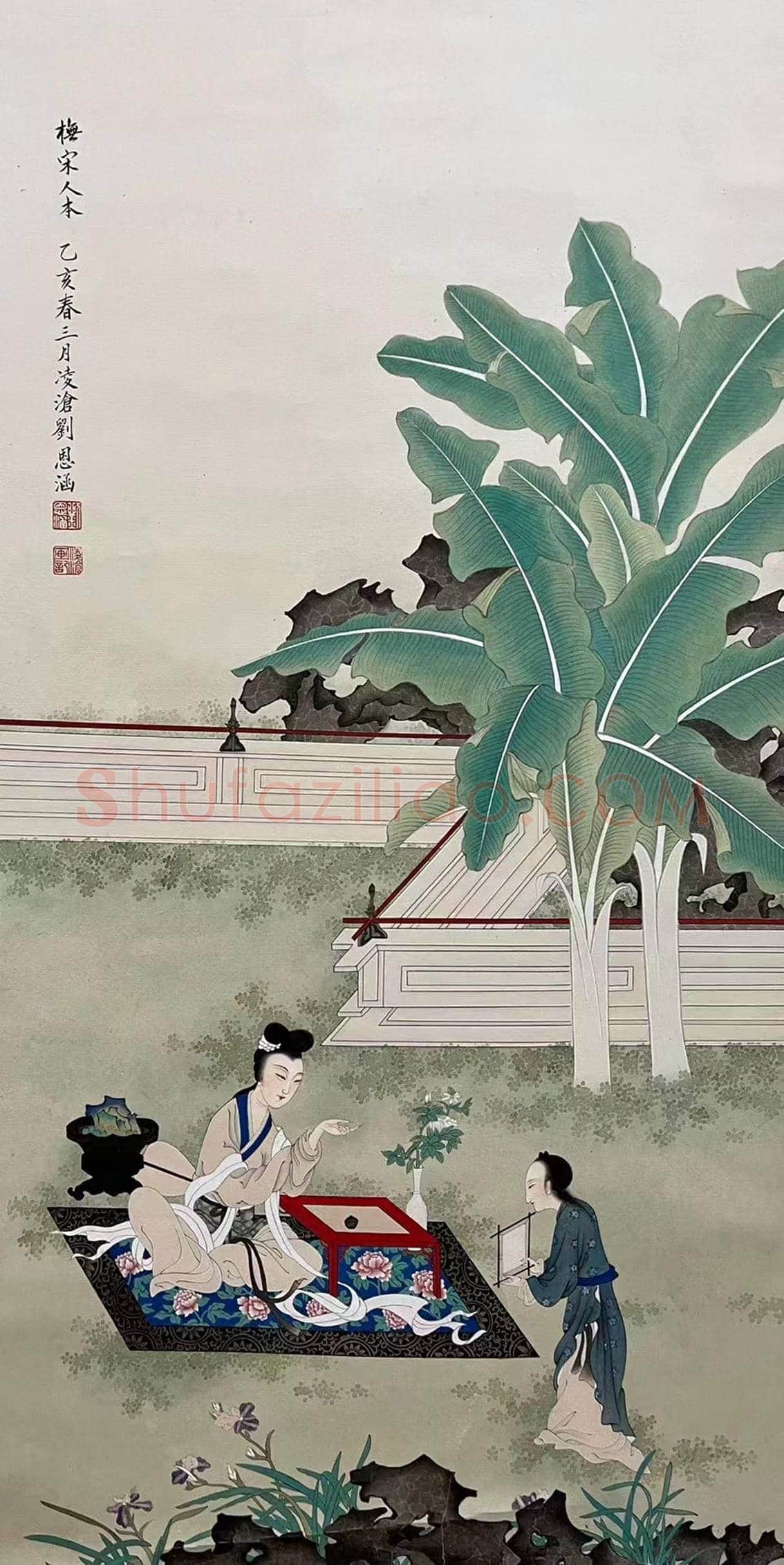 刘凌沧《抚宋人本刺绣图》,早期佳构 | 国画欣赏