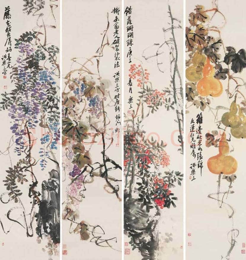 诸乐三国画作品欣赏 | 书画百科