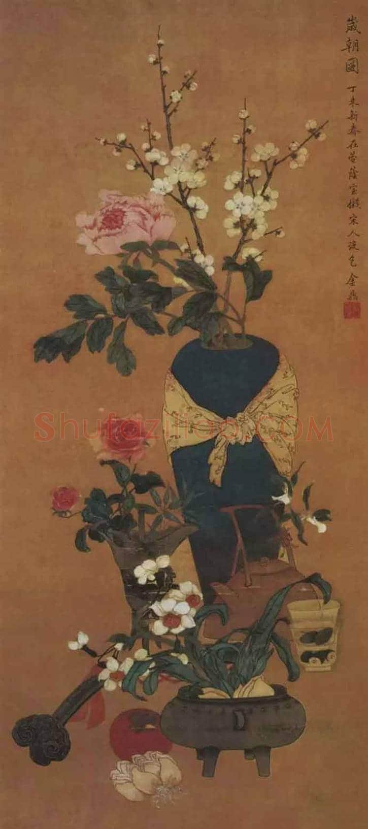 史上最全《岁朝清供图》:潘天寿、张大千、梅兰芳等 | 书画学堂