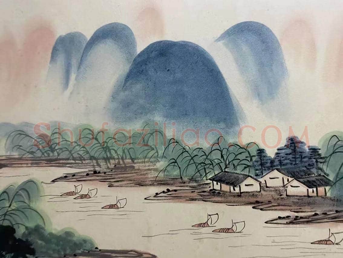 齐白石山水画《顺丰图》,珍罕钜作首献! | 国画鉴赏