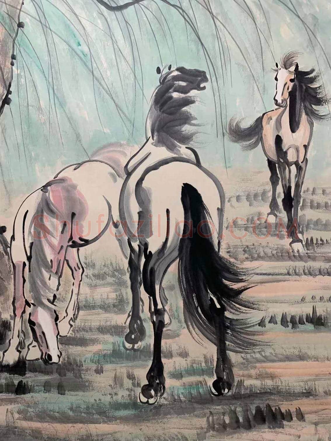 殿堂级绝珍巨作——徐悲鸿《钟馗群马图》 | 国画作品