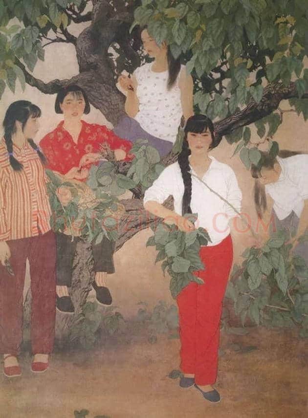 何家英作品- 冻月 3尺 | 国画鉴赏