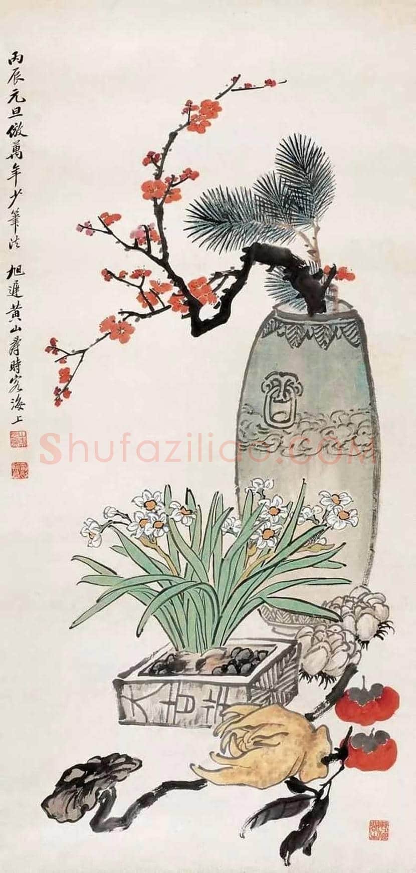 黄山寿花鸟画作欣赏 | 书画百科