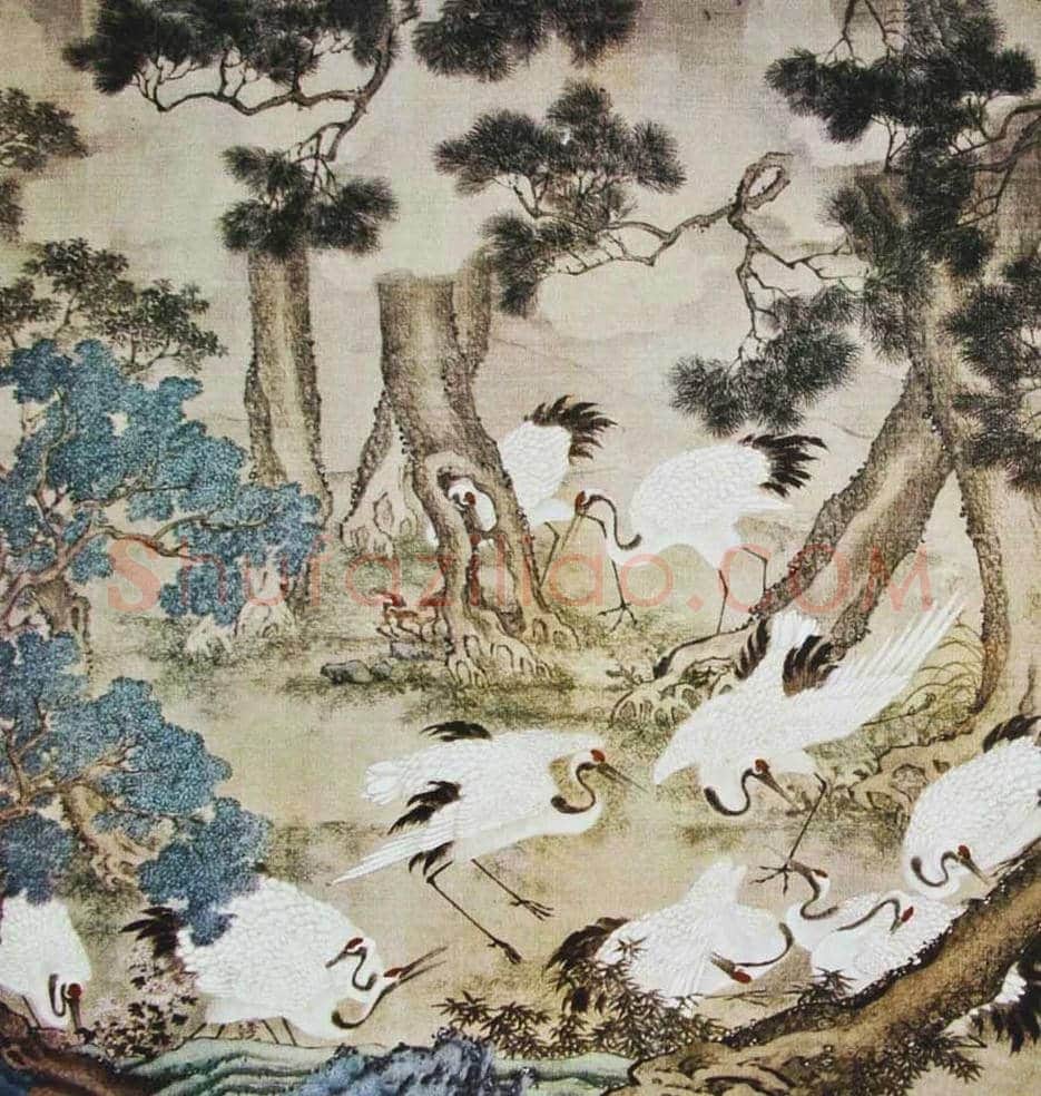 边景昭《百鹤图卷》高清大图欣赏 | 著名国画鉴赏