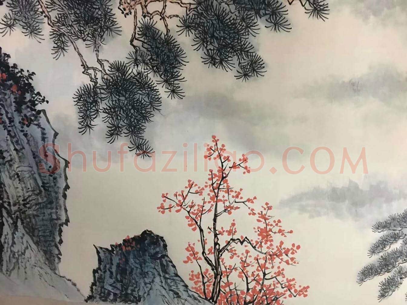 钱松喦黎雄才合作《山高水长图》，珠联璧合之作 | 国画欣赏