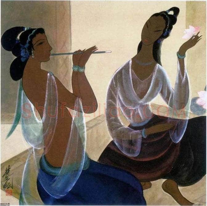 林风眠:玩方形构图，把古装仕女画出西洋风 | 书画知识