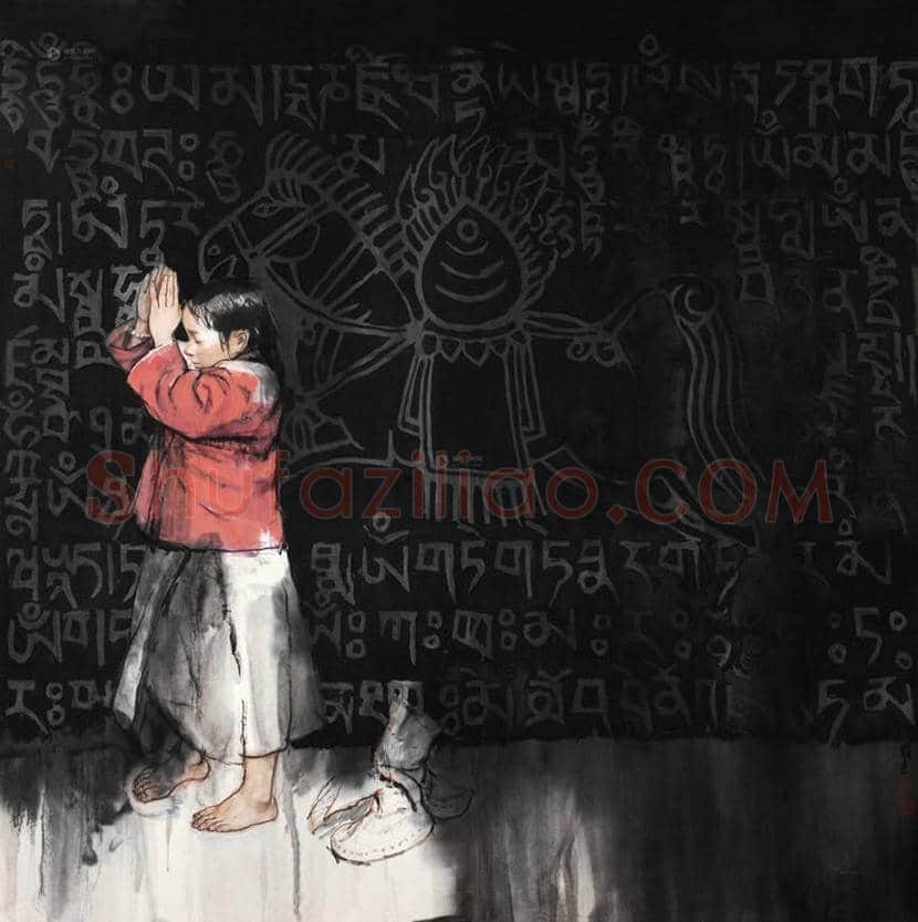 画僧史国良作品《叩拜》,具有一种浓郁的西藏情结 | 国画赏析