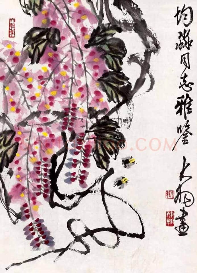 名家笔下的紫藤花，灿若云霞，紫气东来！ | 书画知识