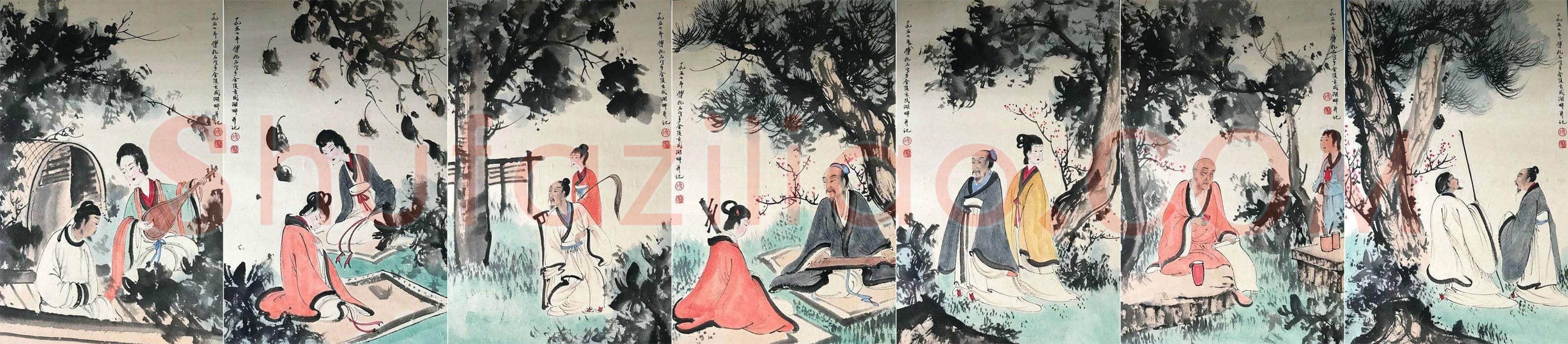 魏晋风度 妙笔生花——傅抱石《人物册页》 | 国画欣赏