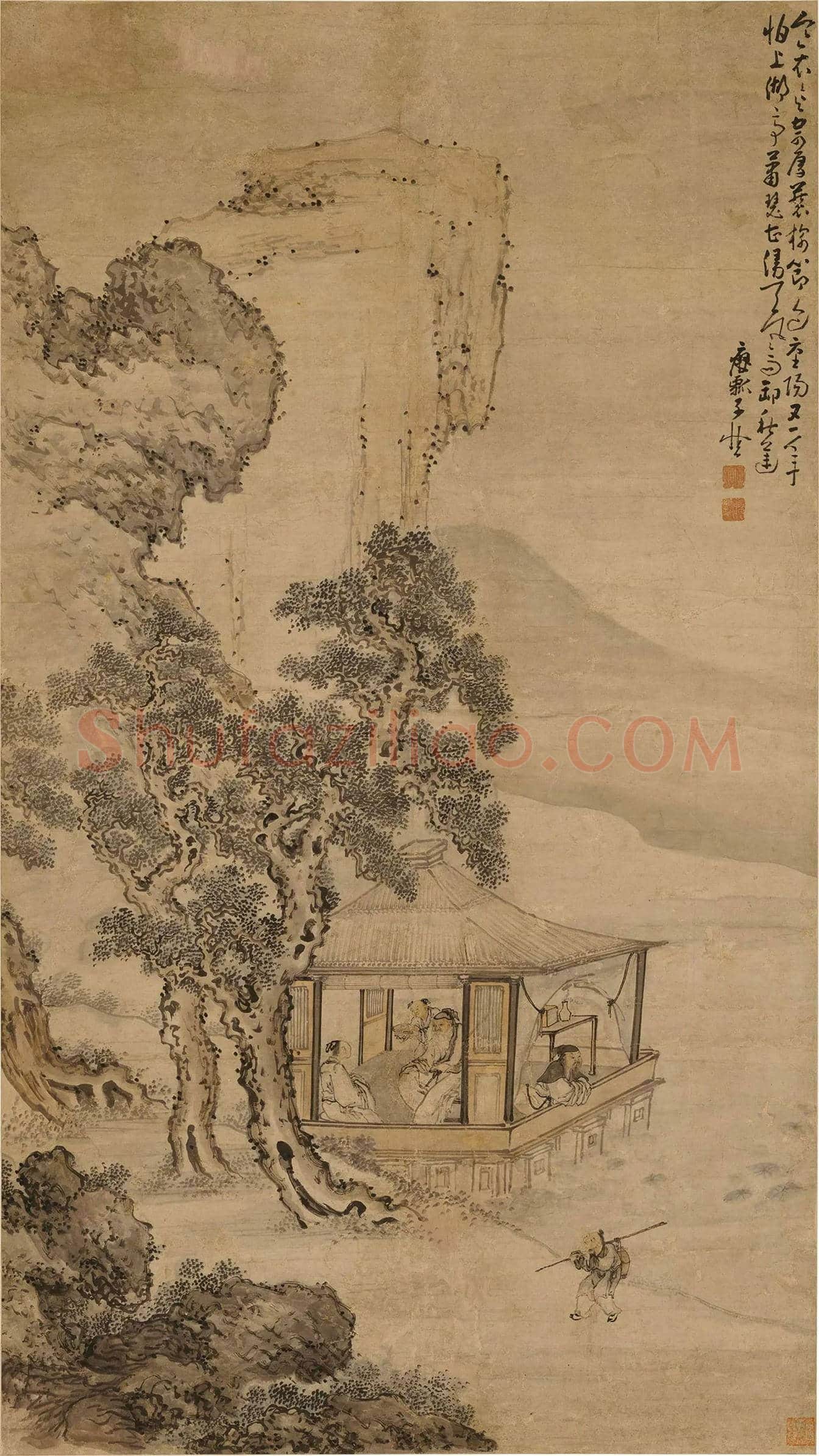 黄慎《湖亭秋兴图》欣赏 | 书画文摘