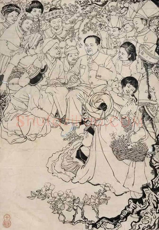 程十发人物,风景绘画手稿 | 书画文摘
