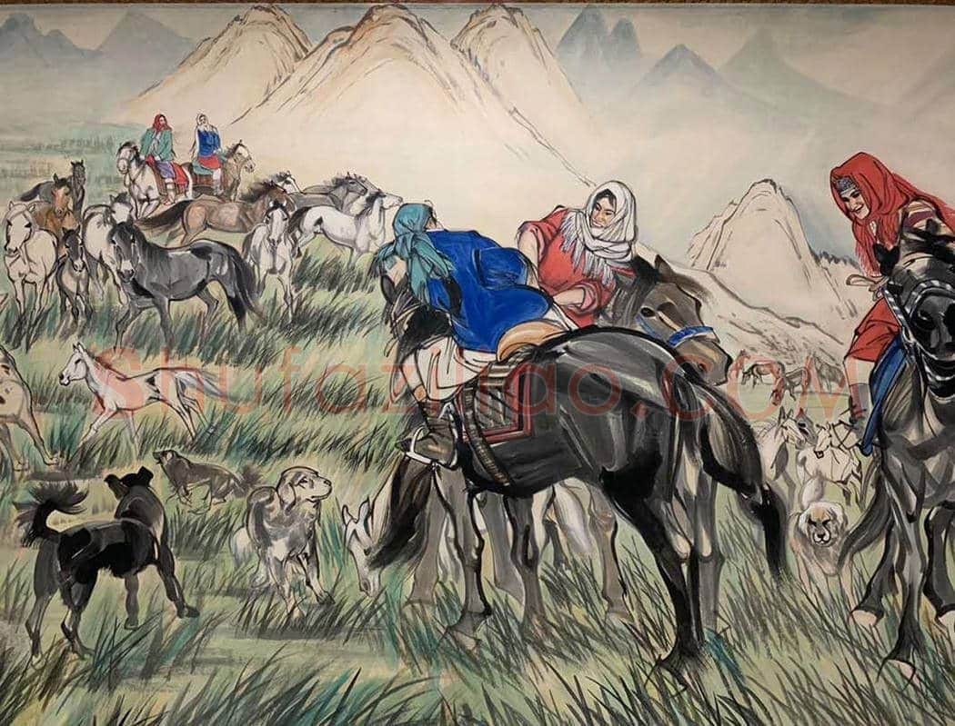 黄胄百平巨制《秋原放牧图》，扛鼎之作 | 国画作品