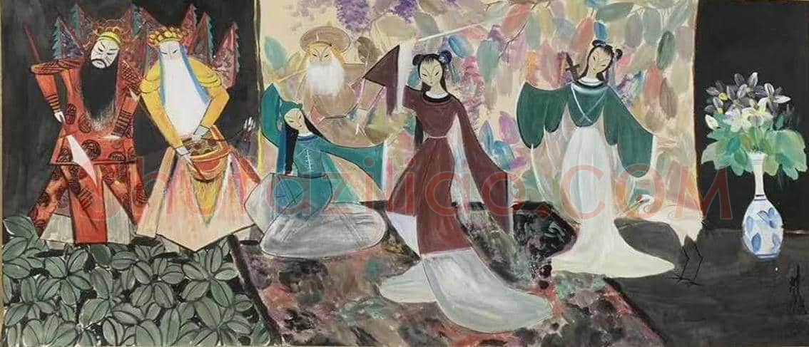 至尊钜制—林风眠《戏剧人物画》 | 国画鉴赏