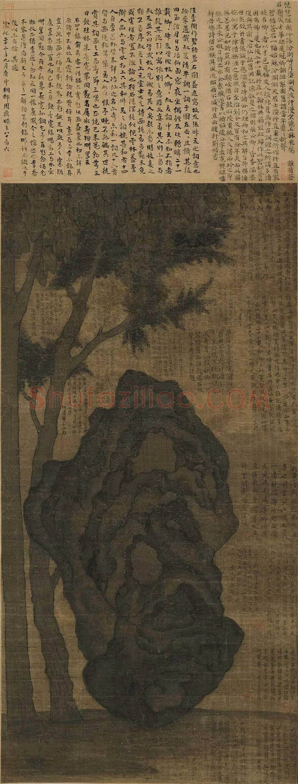 陆行直《碧梧苍石图》欣赏 | 书画科普