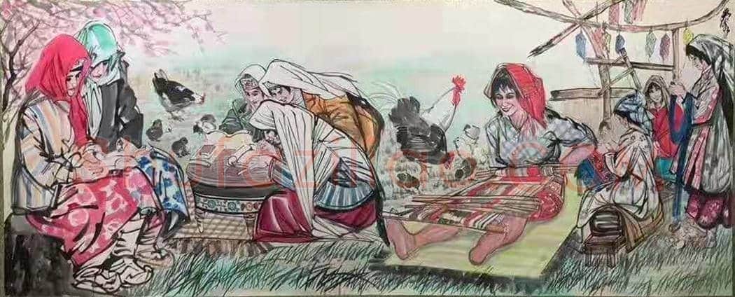黄胄丈二匹边疆风情人物画,问鼎之作 | 国画赏析