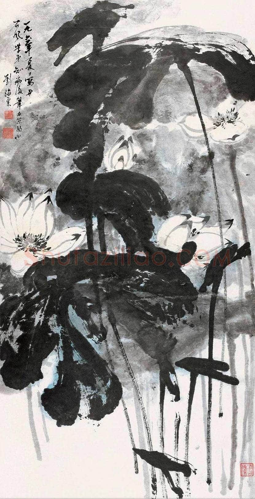 刘海粟荷花作品欣赏 | 著名国画欣赏