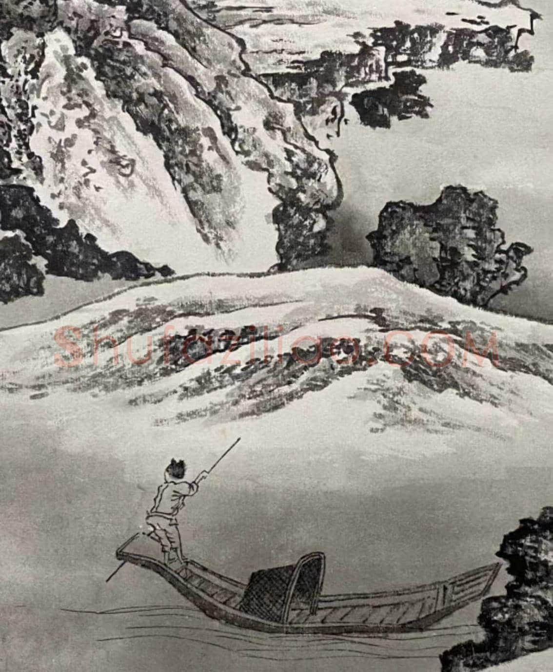 梅莲并蒂之作——仿荆浩《匡庐图》 | 国画图片