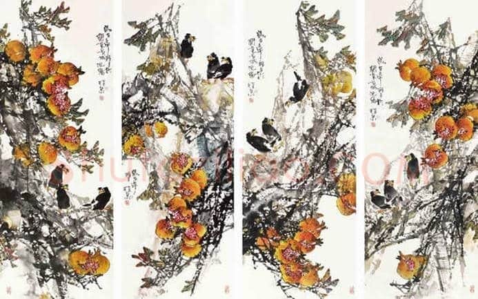 王雪涛等《花鸟四条屏》作品欣赏 | 书画资料