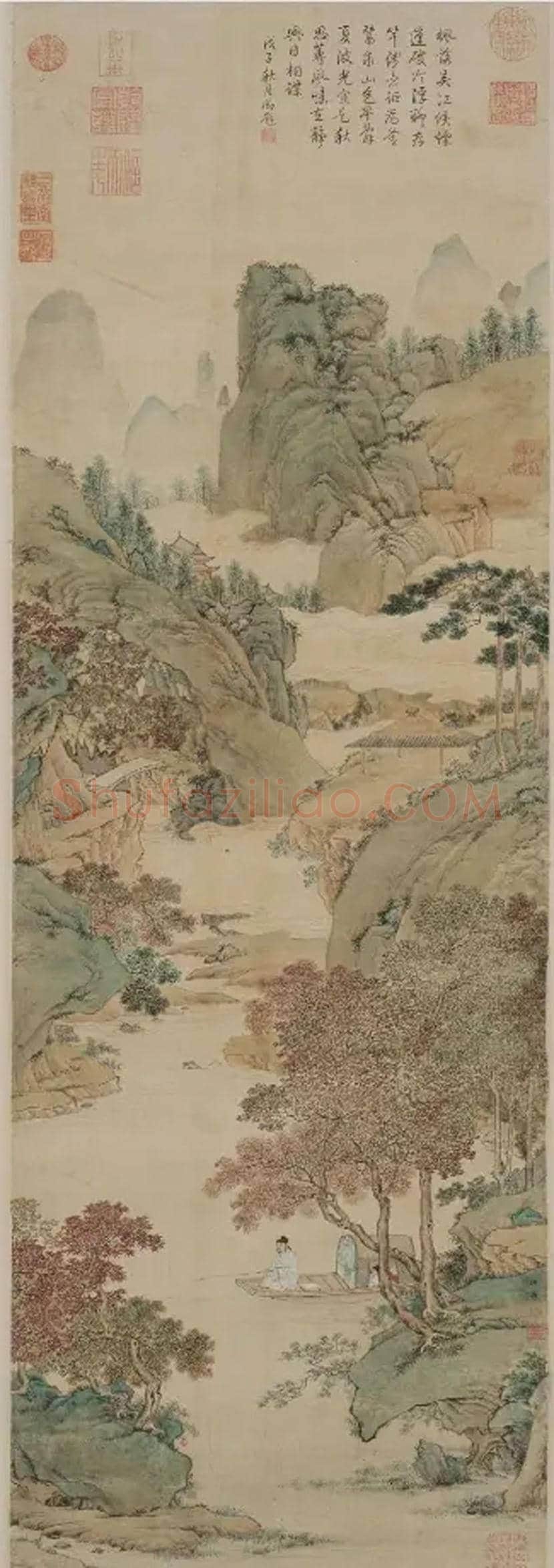 仇英《枫溪垂钓图》欣赏 | 书画讲解