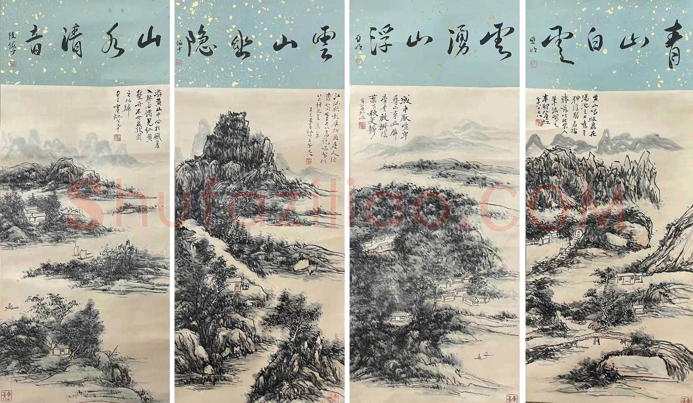 黄宾虹《山水四绝》，典藏精品！ | 国画作品