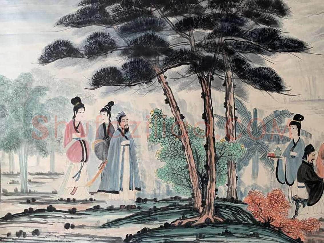 傅抱石《人物画》丈六巨制，巅峰绝唱！ | 国画图片