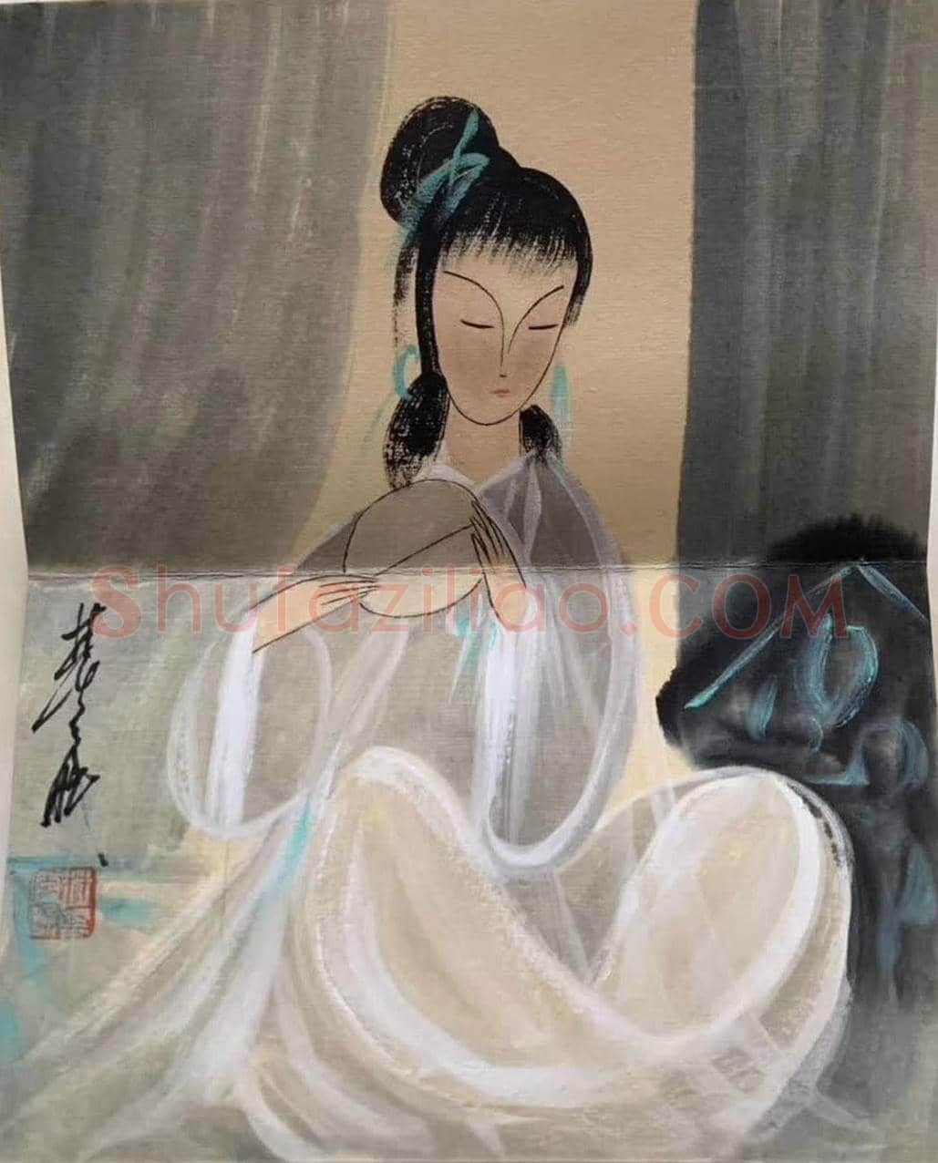 林风眠册页《八美图》，仕女画集大成之作 | 国画欣赏