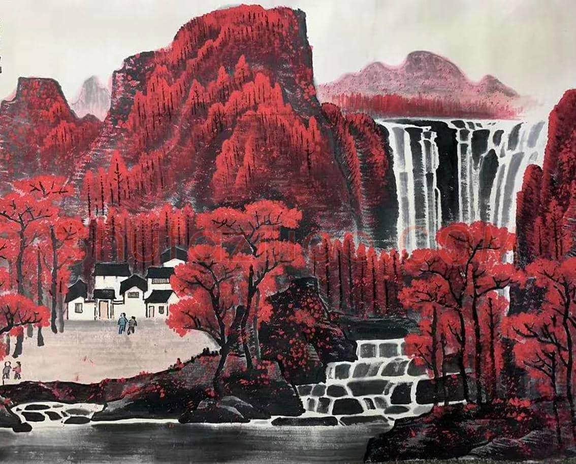 李可染横幅《万山红遍》，首度面世 | 国画作品