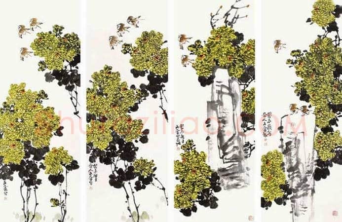 王雪涛等《花鸟四条屏》作品欣赏 | 书画资料