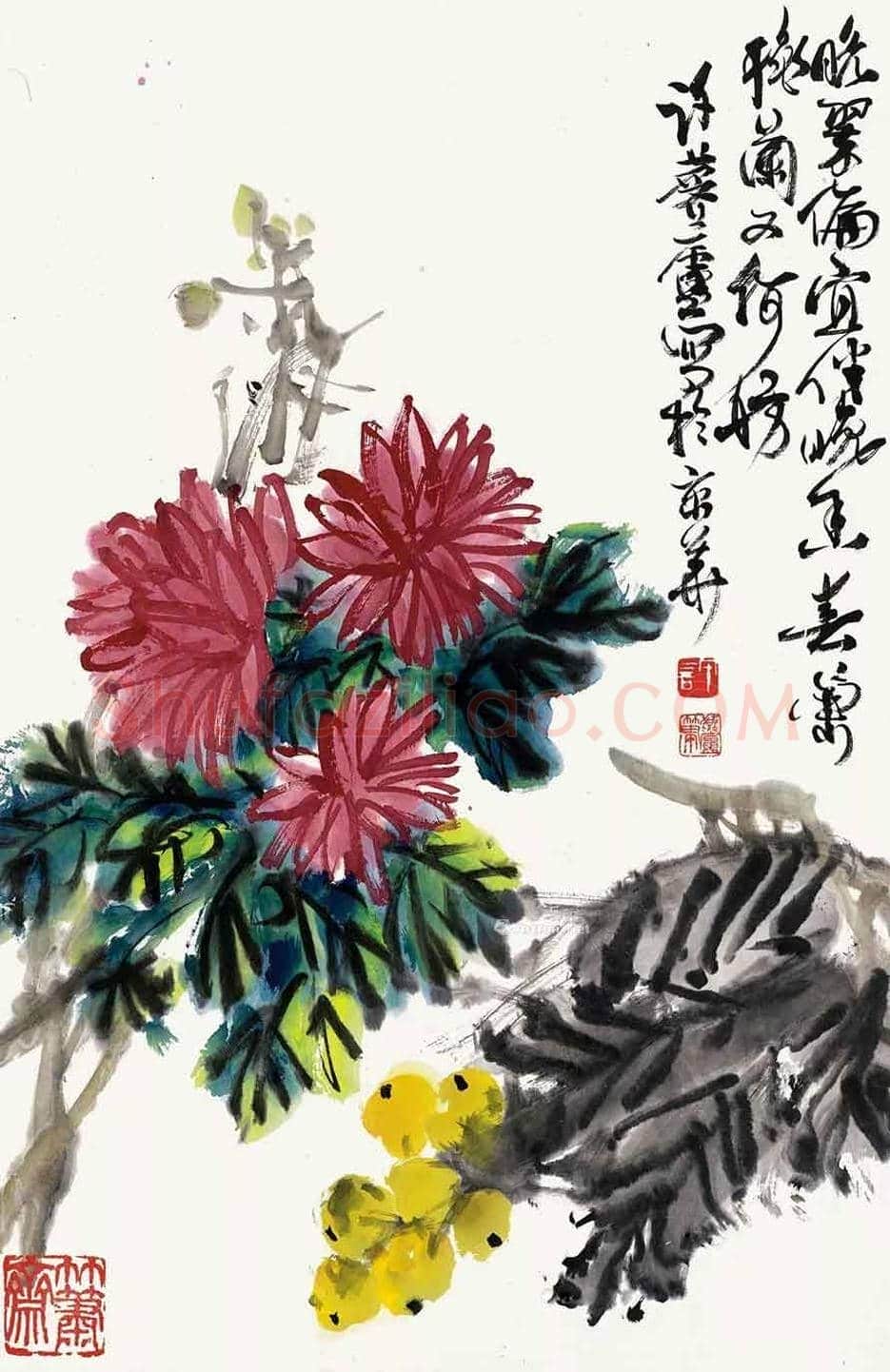 许麟庐写意花鸟作品欣赏 | 书画讲解