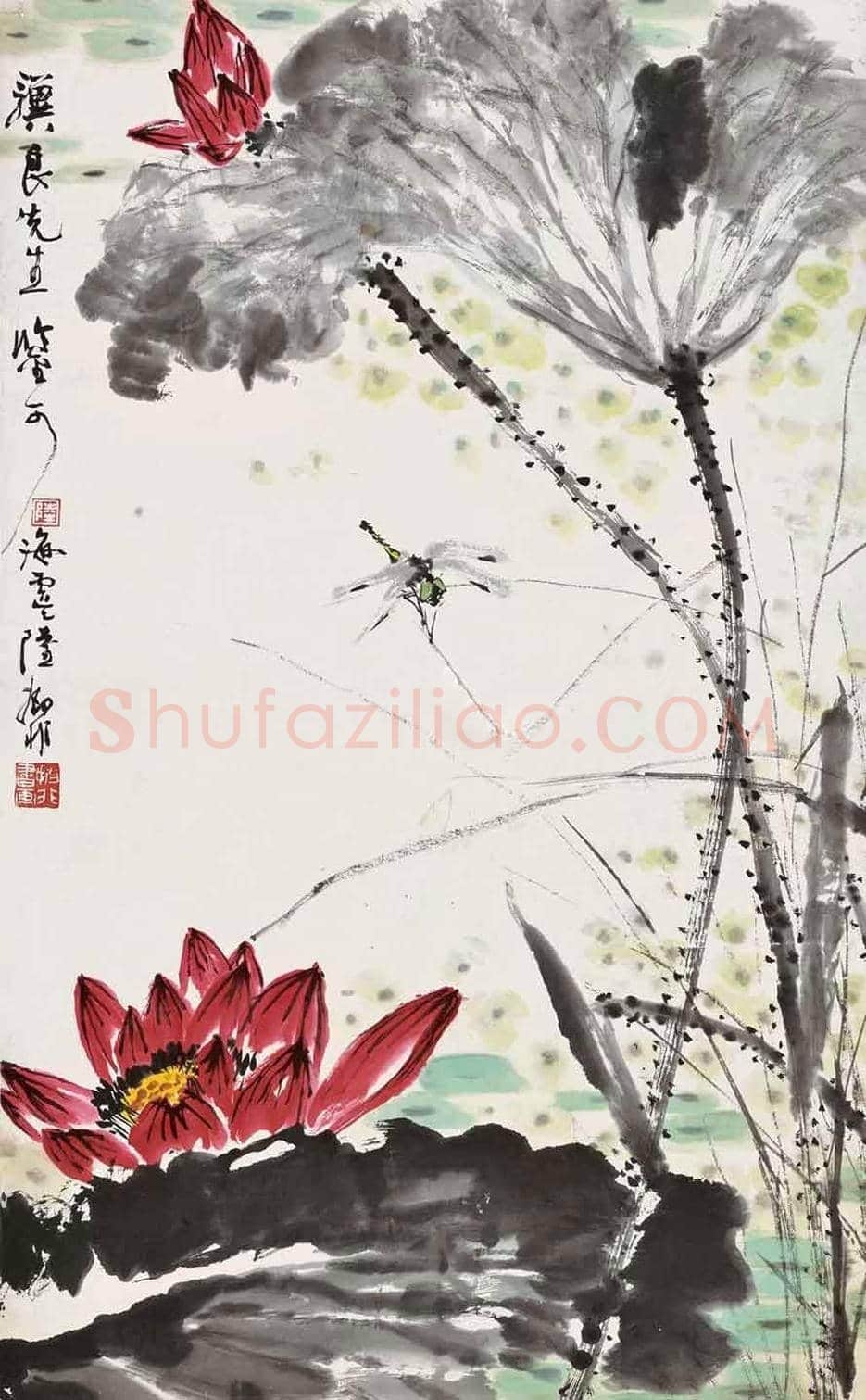 陆抑非荷花作品欣赏 | 书画文摘