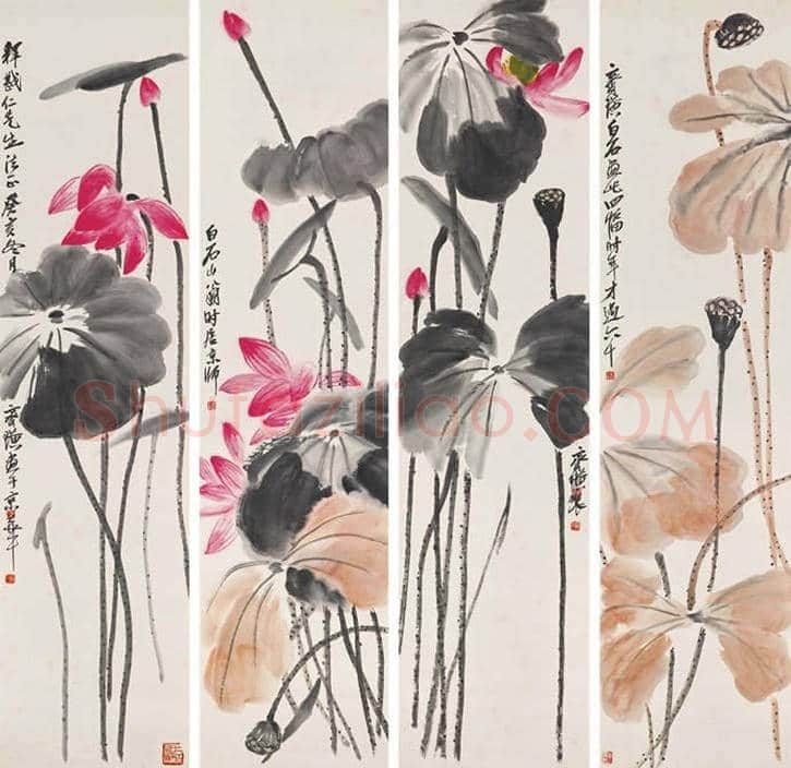 齐白石《花卉四条屏》拍卖情况 | 书画百科
