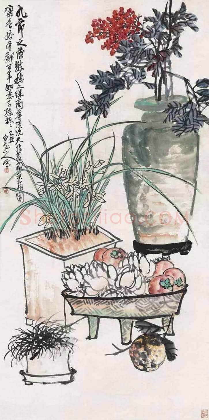 史上最全《岁朝清供图》:潘天寿、张大千、梅兰芳等 | 书画学堂