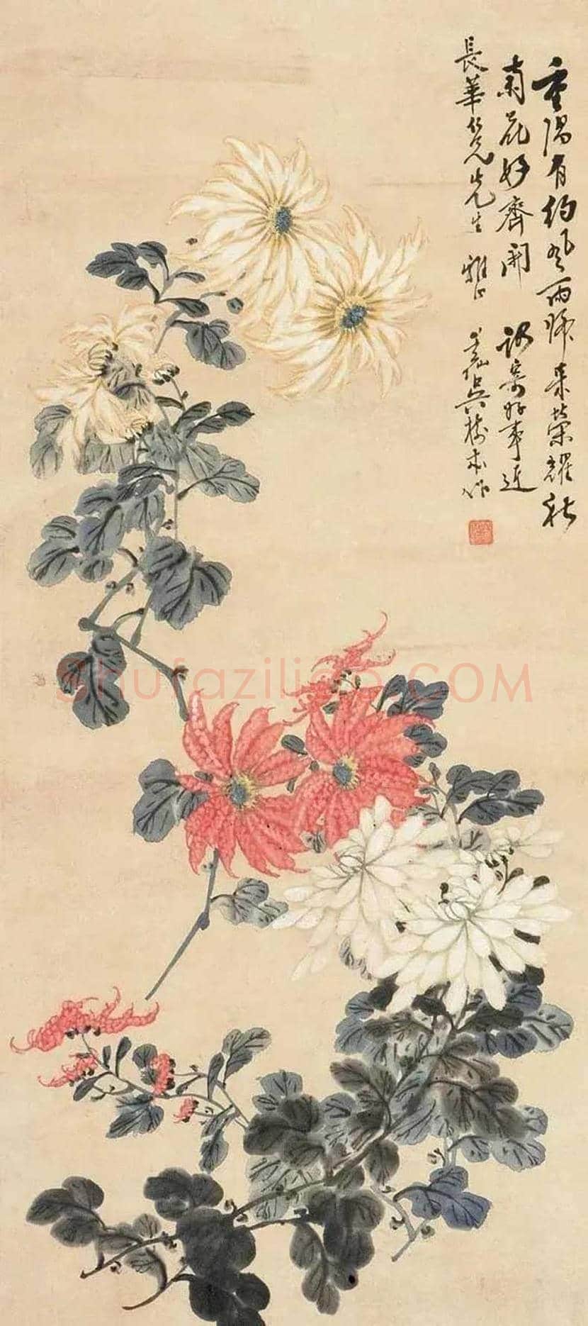 吴笠仙菊花作品欣赏 | 书画百科