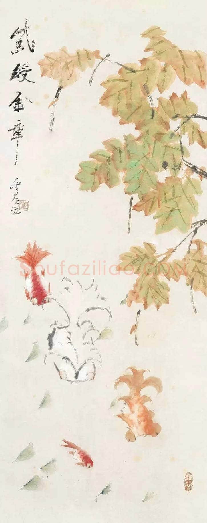 虚谷笔下的松鼠和金鱼欣赏 | 书画科普