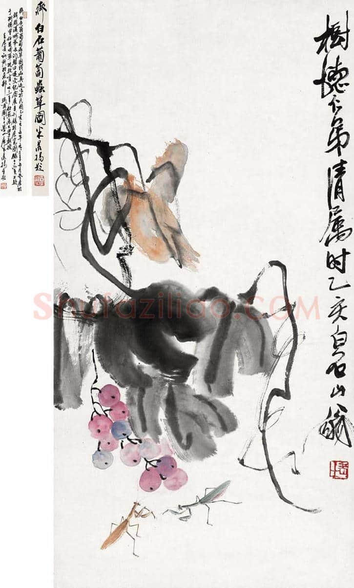 齐白石画葡萄,多子多福 | 书画科普
