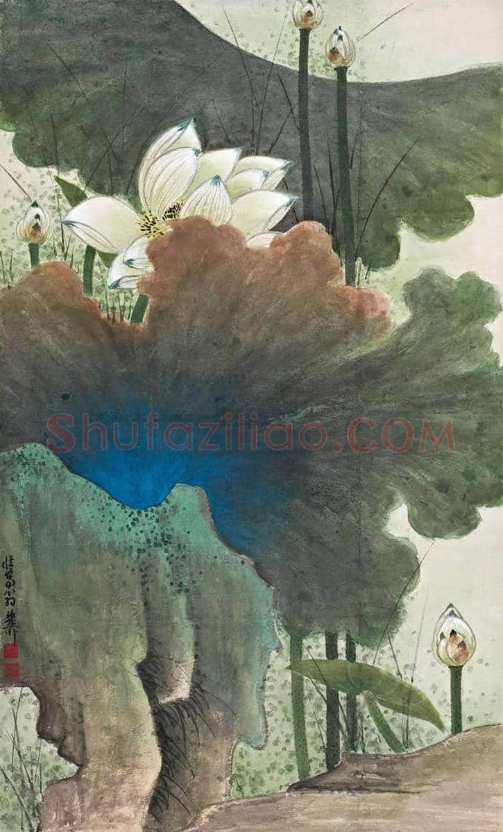 谢稚柳荷花作品欣赏及拍卖 | 书画文摘