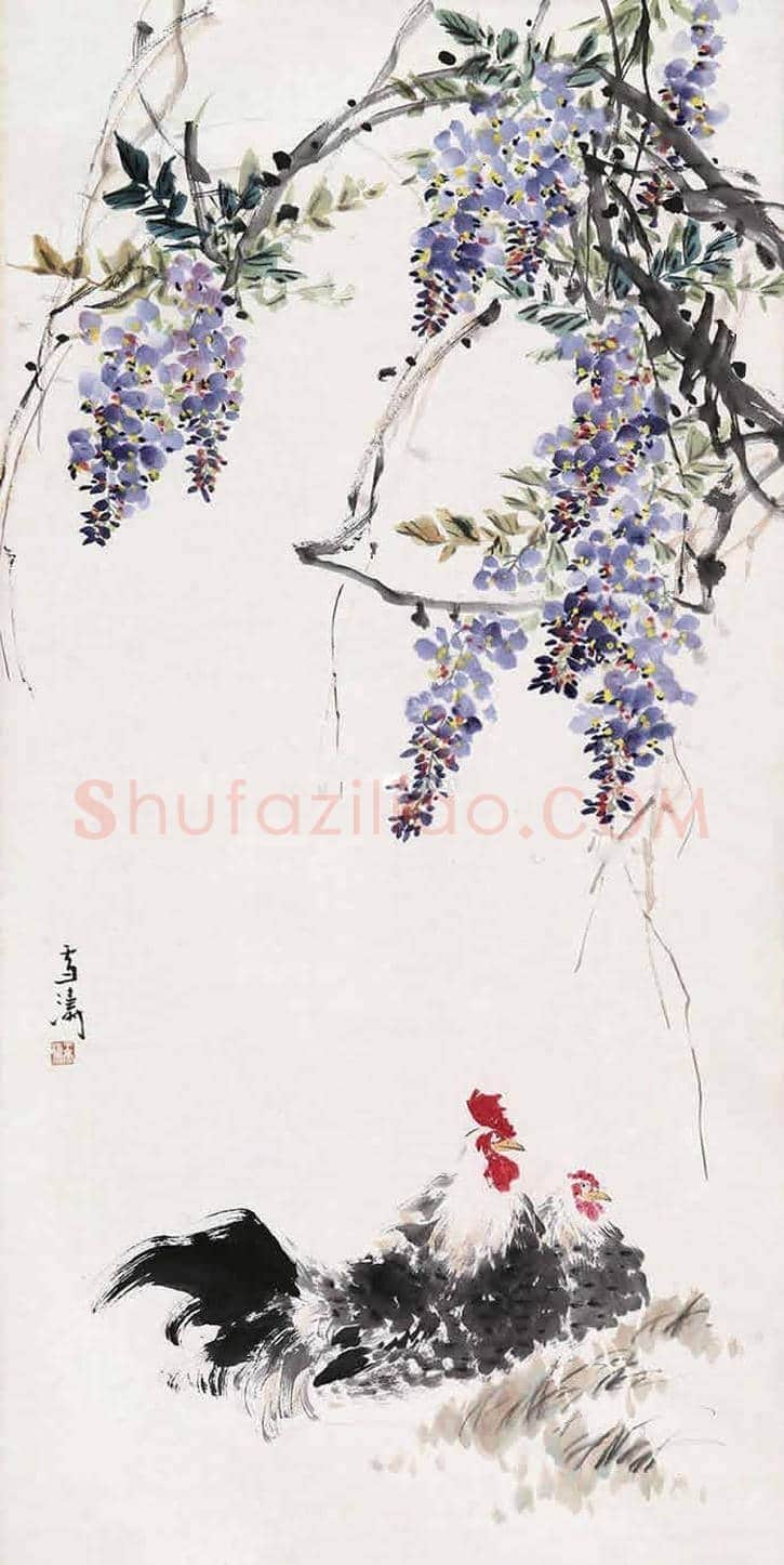 王雪涛画笔下的鸡,喜庆吉祥 | 书画百科