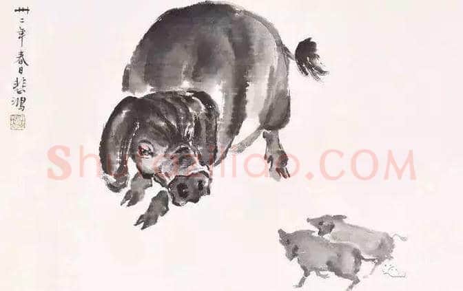 徐悲鸿画猪，难得一见 | 书画知识