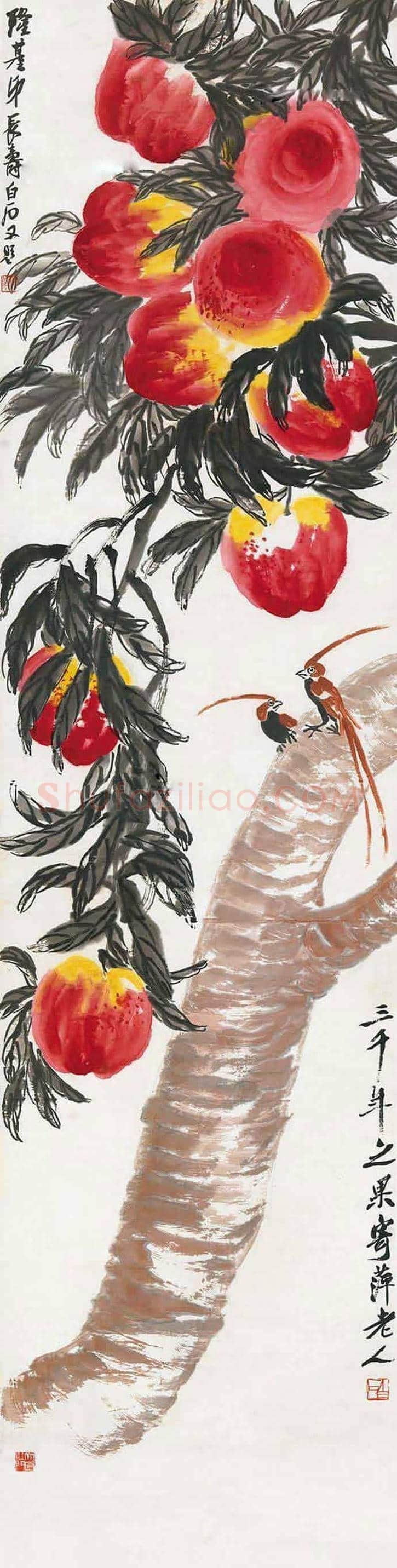 齐白石最贵的几幅寿桃作品，福寿吉祥 | 书画百科