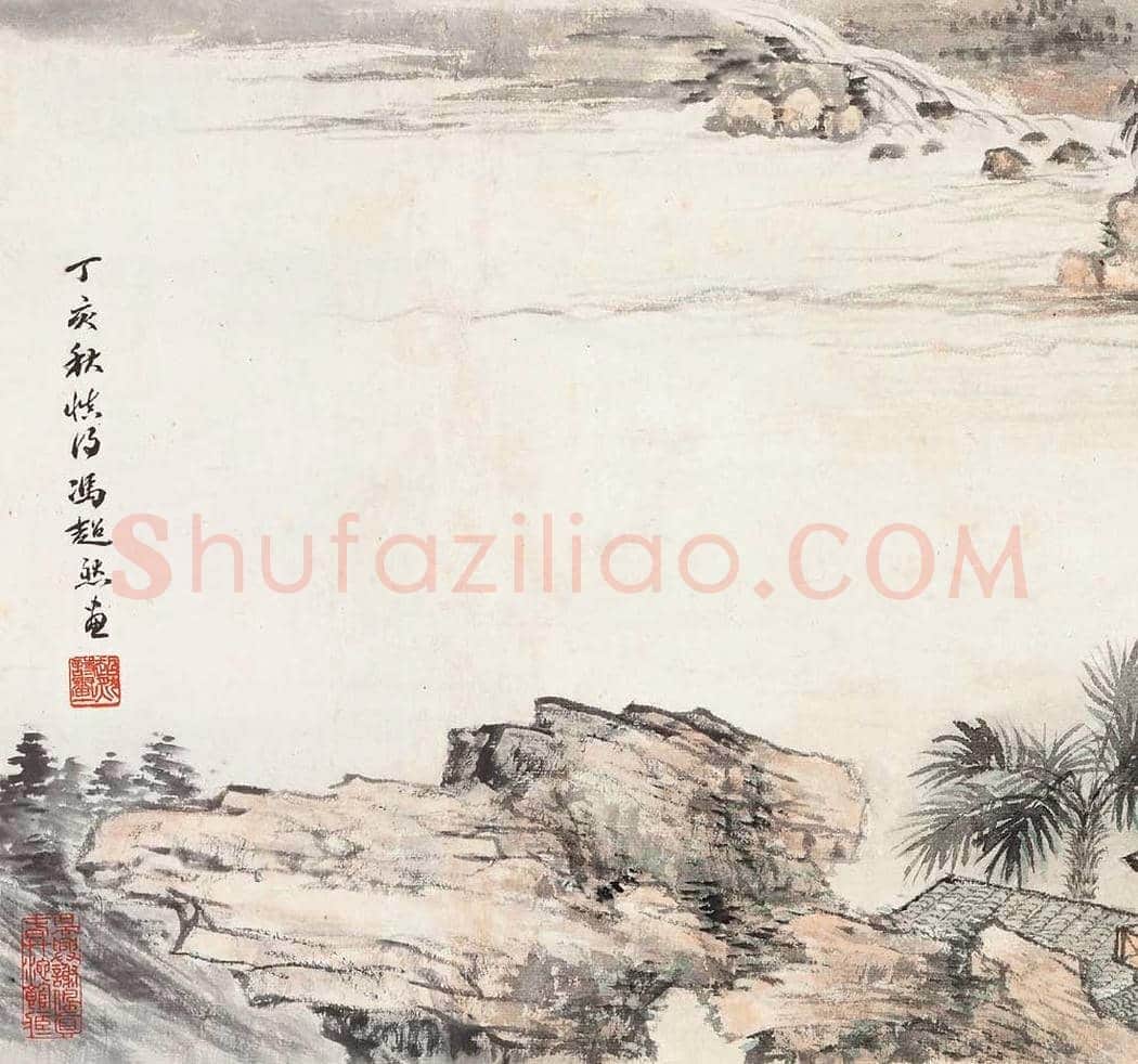 冯超然吴湖帆合作作品《春竹沁馆图》 图赏 | 传世国画作品