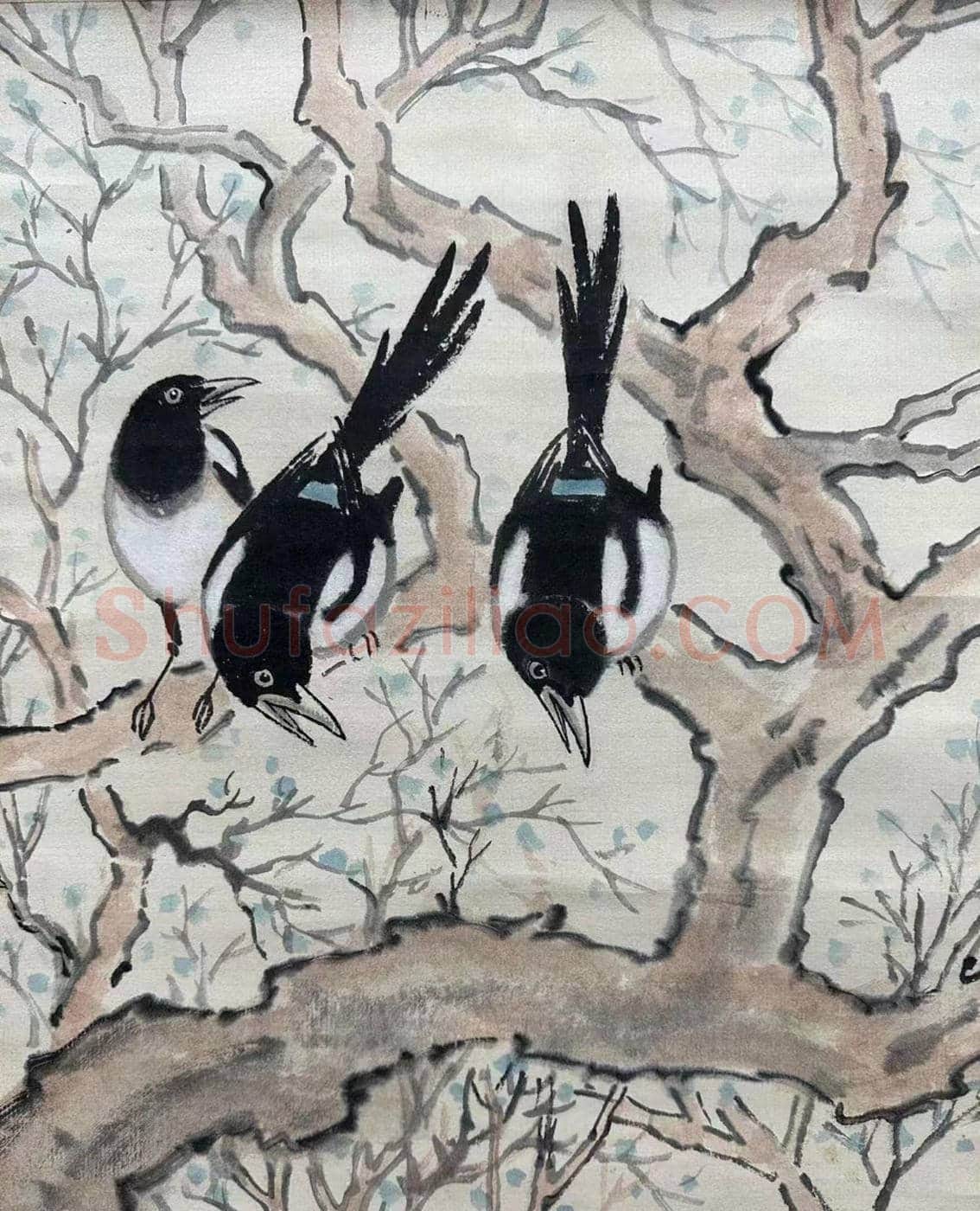 徐悲鸿《四喜图》,珍罕佳构 | 国画赏析