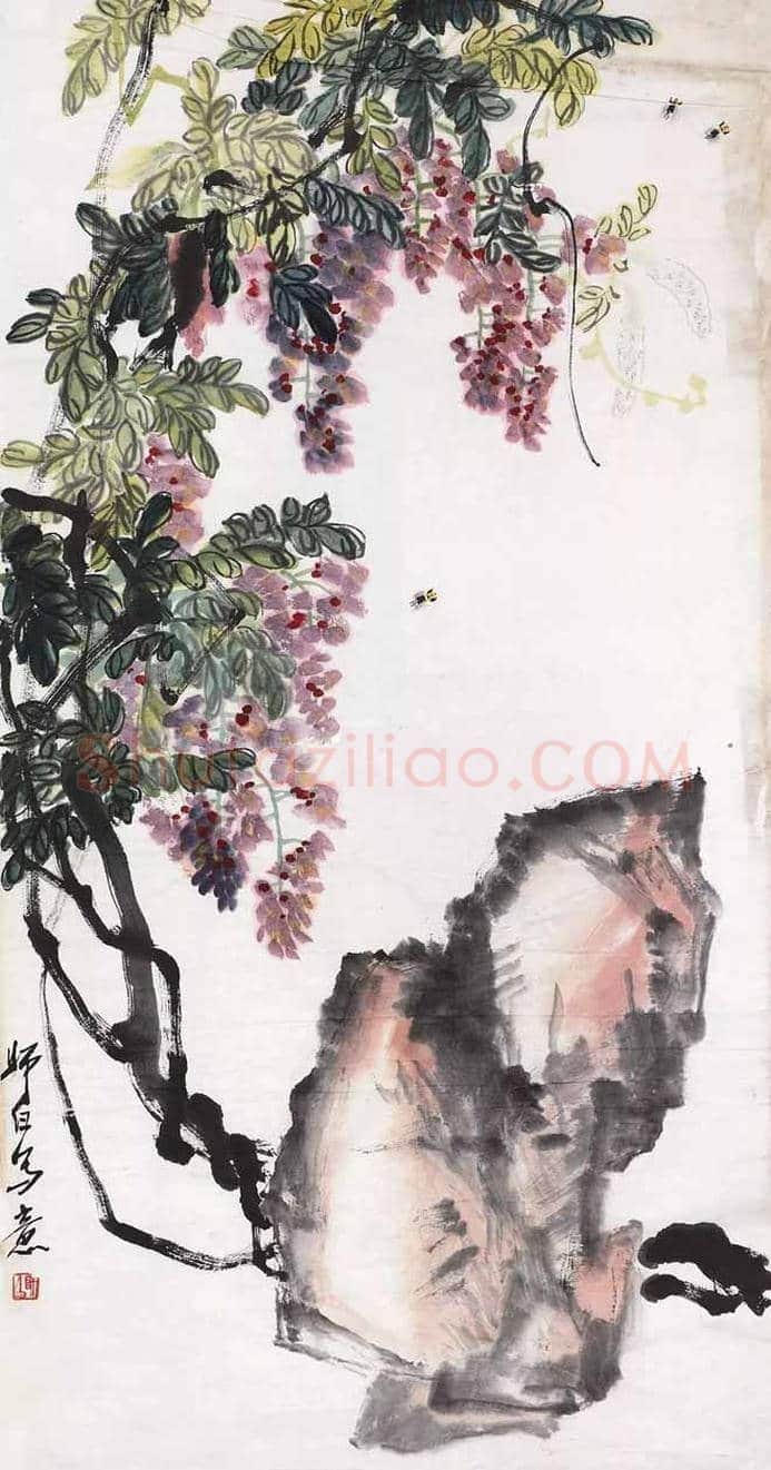 名家笔下的紫藤花，灿若云霞，紫气东来！ | 书画知识