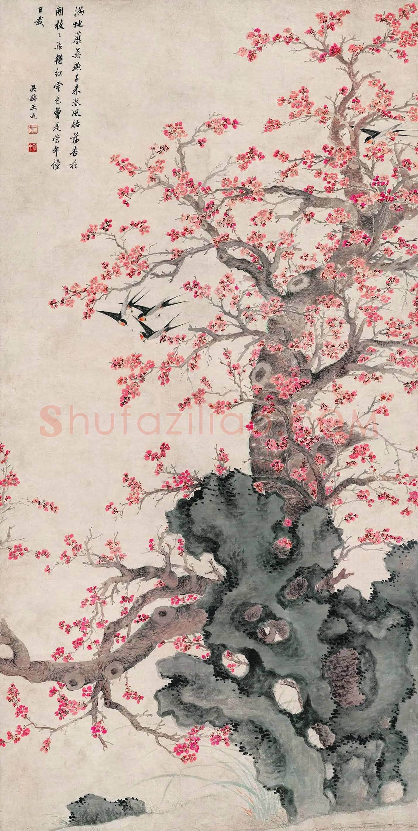 王武作品《红杏飞燕》欣赏 | 书画资料