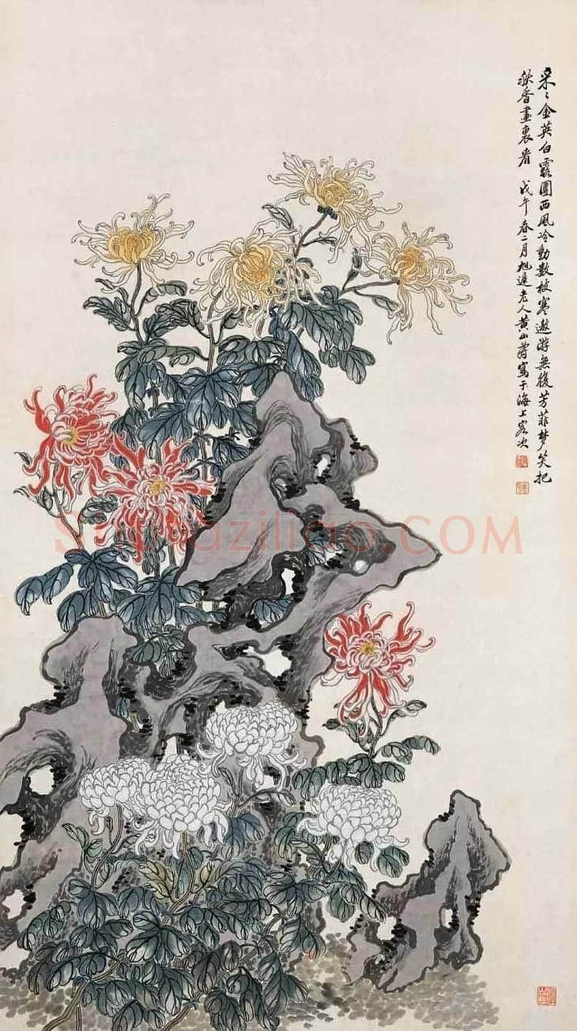黄山寿花鸟画作欣赏 | 书画百科