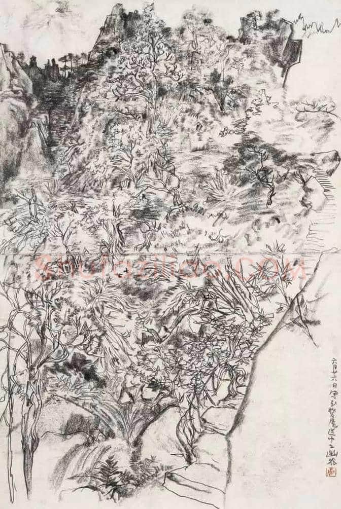 程十发人物,风景绘画手稿 | 书画文摘